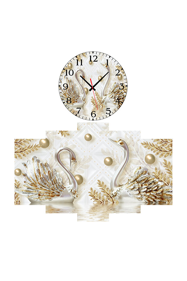 Duvar Mdf Tablo  5 Parça Set Ve saatli - 2