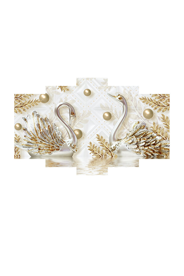 Duvar Mdf Tablo  5 Parça Set Ve saatli - 3