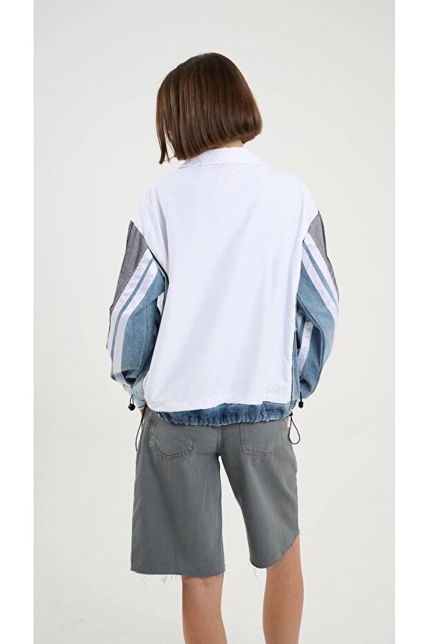 File Detay Şerit Kadın Ceket - 2