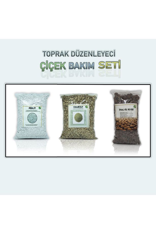 TOPRAK DÜZENLEYİCİ ÇİÇEK BAKIM SETİ (3-3,5 Lt PERLİT 3-3,5 LT VERMİKÜLİT 1,5 LT İTHAL KİL BİLYESİ) - 1