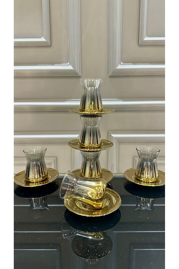 PAŞABAHÇE 6 Kişilik 12 Parça Titanyum Model Cam Çay Seti - 5