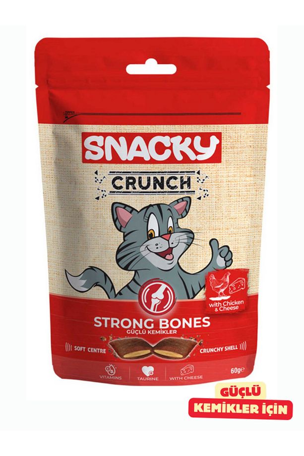 Crunch Strong Bones Güçlü Kemikler için Tavuk ve Peynirli Kedi Ödül Maması 60gr - 1