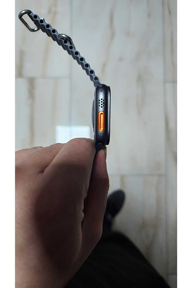 Ultra 2 Siyah Titanyum 1:1 Ios Ve Android Uyumlu Full Ekran Suya Dayanıklı Ateş Ölçer Akıllı Saat - 5