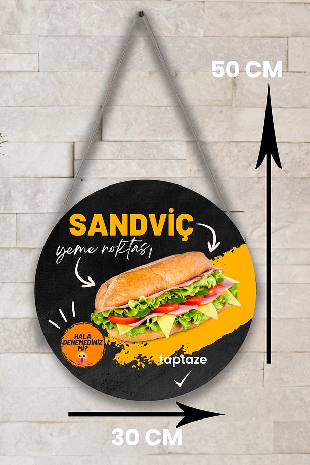 Sandviç Salonu Için Duvar, Kapı, Tek Taraflı Askılı Pano Karşılama Tabelası, Cafe Büfe Süs Dekor - 2
