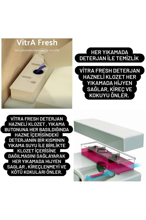 Deterjan Hazneli 56 Cm Asma Klozet , Entegre Ara Musluklu , Soft Yavaş Kapanan Kapak Dahil - 4