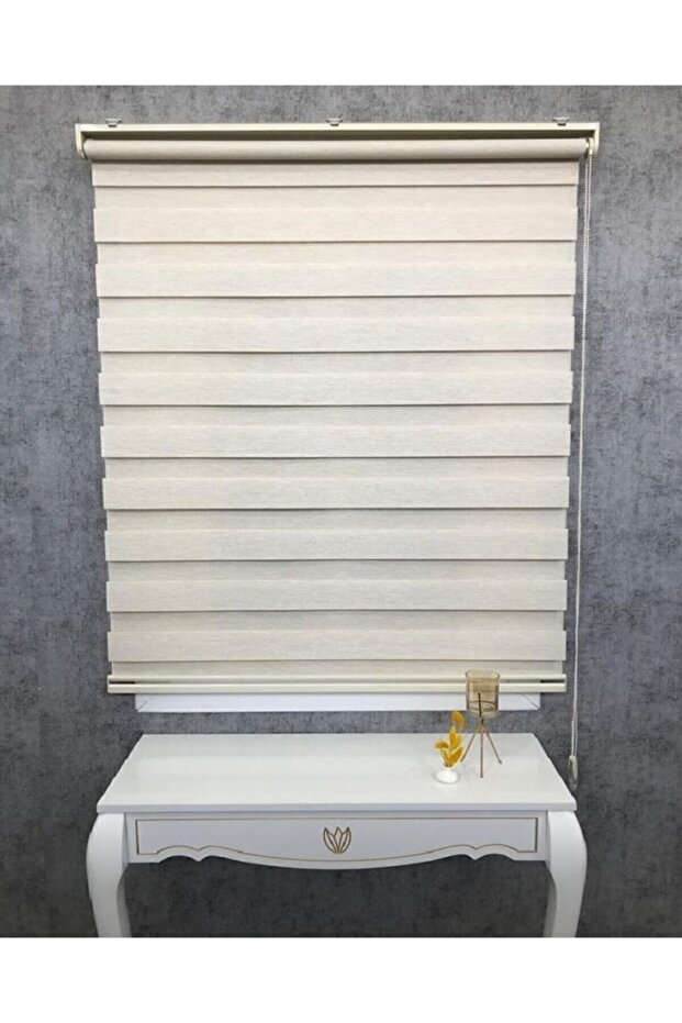 Zebra Perde Buzlu Kahve Desenli Bambu - 2