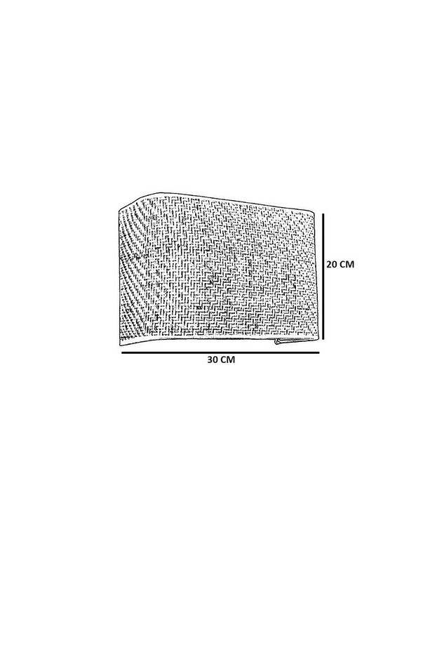 HASIR RATTAN ABAJURLU DİKDÖRTGEN APLİK - 3