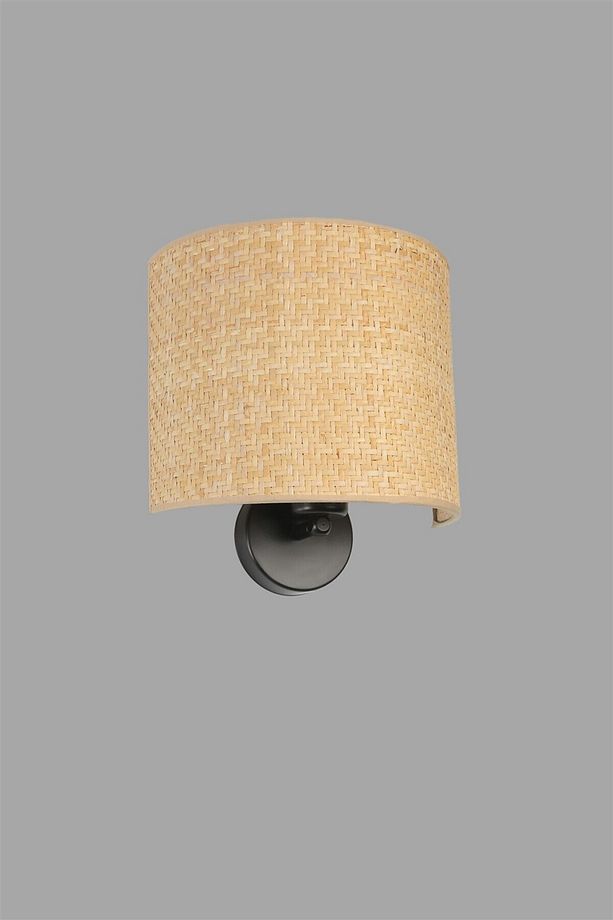 HASIR RATTAN ABAJURLU OVAL APLİK - 3