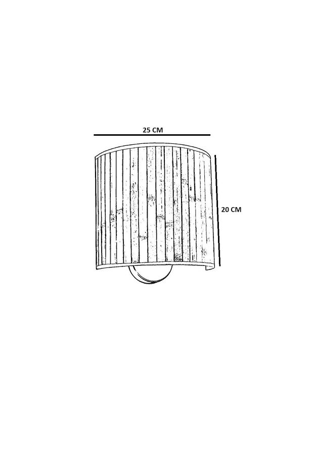 YENİ HASIR PİLLİ RATTAN ABAJURLU OVAL APLİK - 5