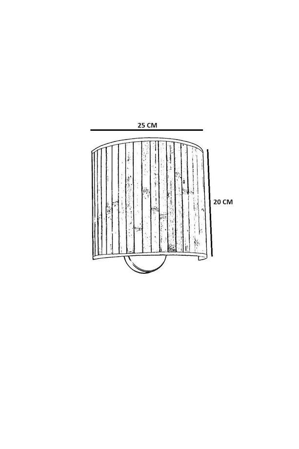 HASIR RATTAN ABAJURLU OVAL APLİK - 4