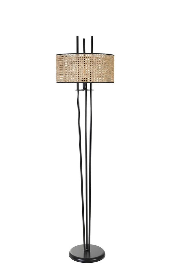 BELEN SİYAH LAMBADER SİLİNDİR RATTAN ABAJURLU - 2