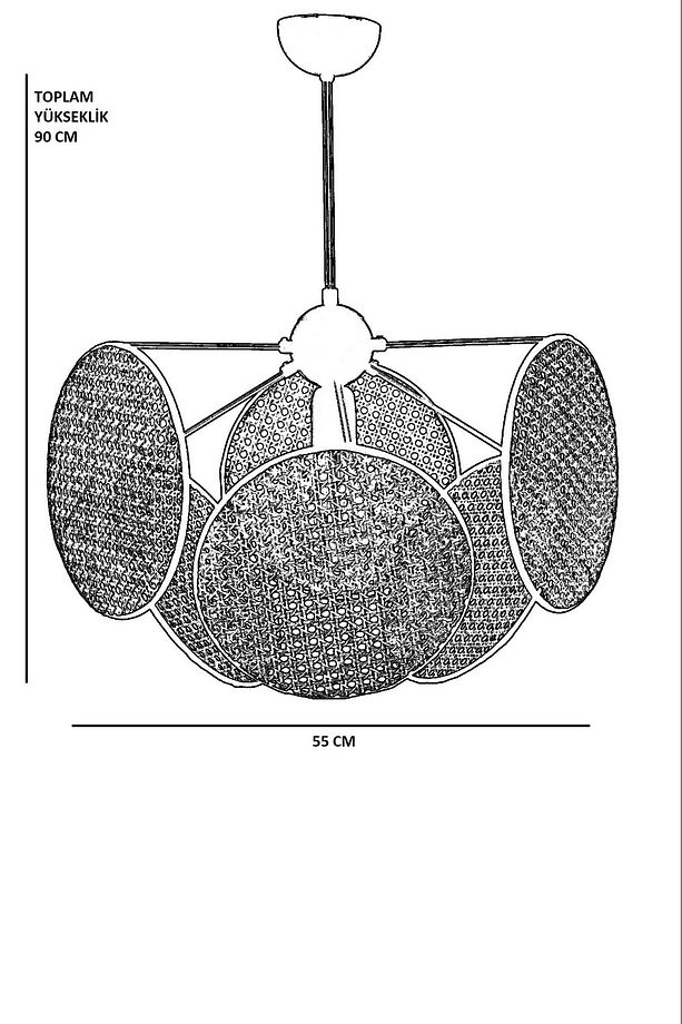 HERA SİLİNDİR 6 LI RATTAN AVİZE - 6
