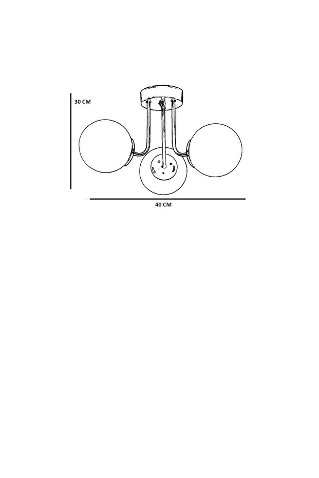 PABLO 3 LÜ ESKİTME BAL CAMLI AVİZE - 3