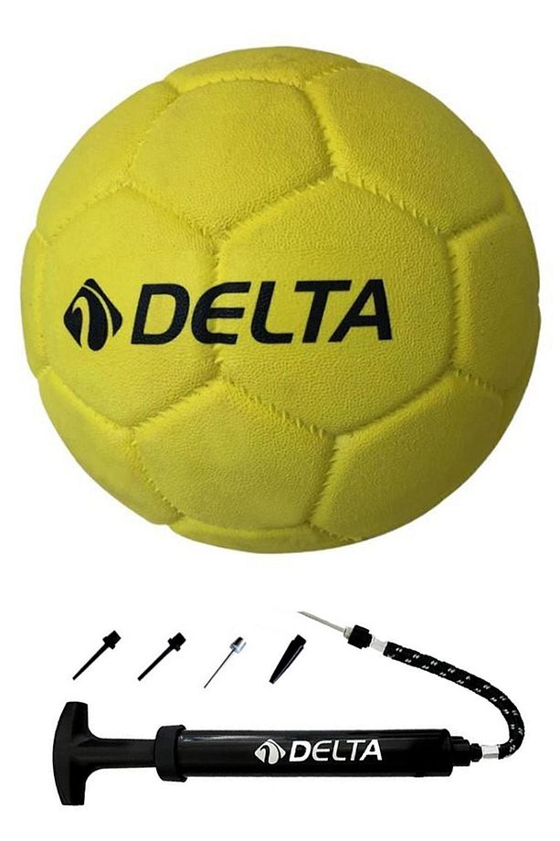 Sarı Deluxe Kauçuk 3 Numara Hentbol Topu + Top Pompası 3 Numara - 1