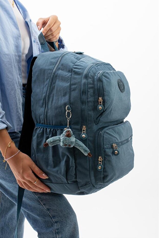 Women's Backpack Lightweight Fabric Multi-Pocket Cabin Size Travel Bag 43*30 cm