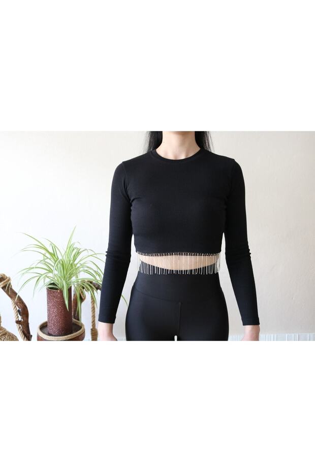 Taşlı Crop Top - 2