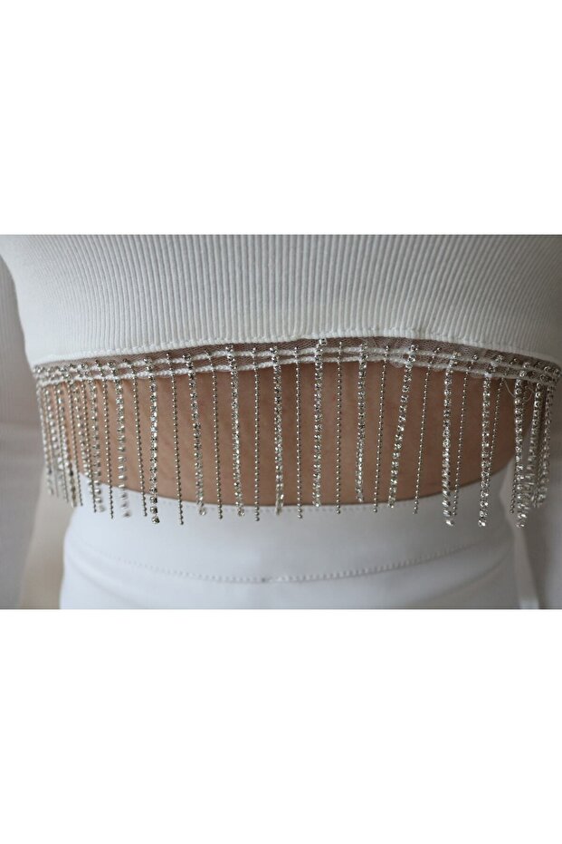 Taşlı Crop Top - 2
