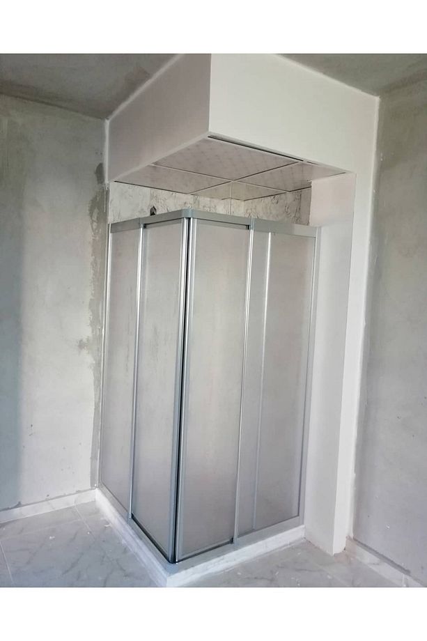85x85 Teknesiz Parlak Krom Renkli Mika Duşakabin - 4