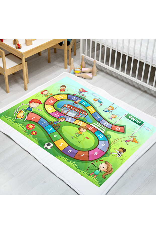 Fibril Carpdress Desenli Kaydırmaz Oyun Halısı 100 x 150 cm