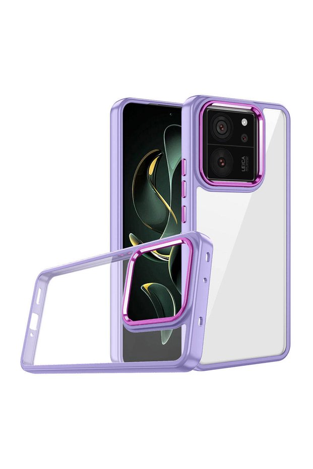 Xiaomi Mi 13t / Mi 13t Pro Compatible Case Camera Protruding Back Transparent Edges Colorful Flora Cover
