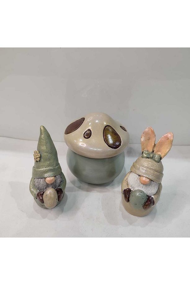 Gnome ( Şans Cücesi ) Ailesi & Mantar Dekoratif Kutu - 1