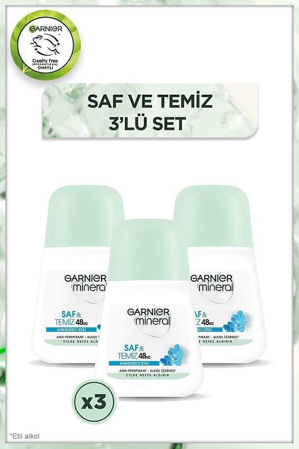 Mineral Saf&Temiz Roll-On Deodorant 3'lü Set - 1