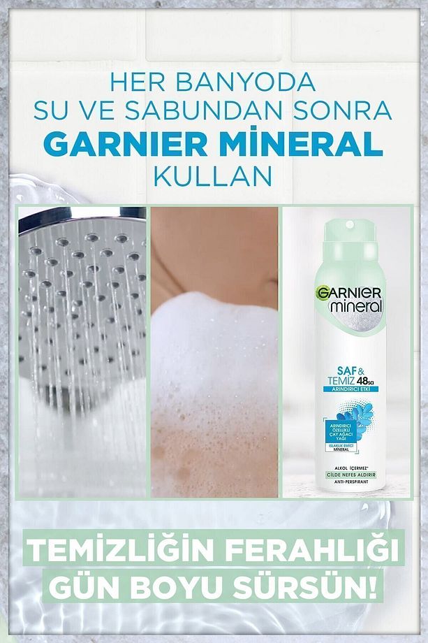 Mineral Saf Ve Temiz Kadın Sprey Deodorant 150 ml - 2