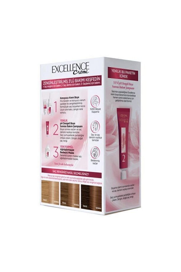 Excellence Creme Saç Boyası 8 Koyu Sarı 2'li Set - 4