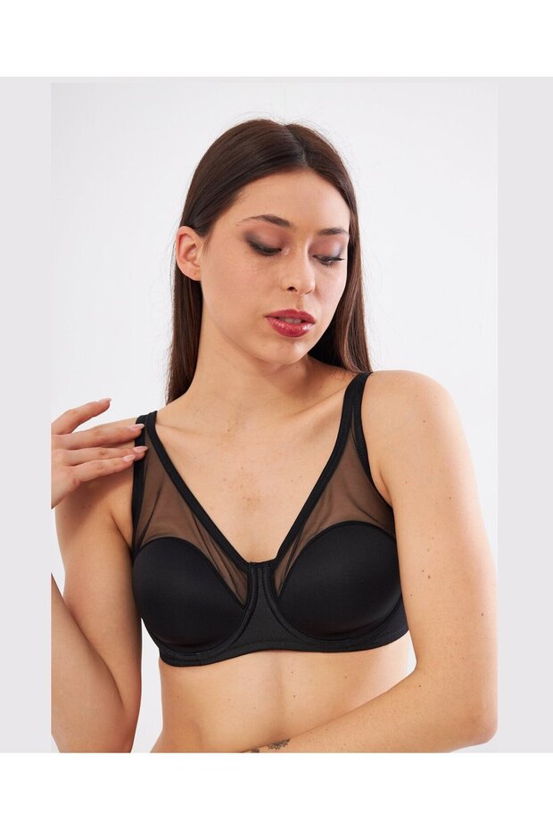 Le Jardin Linda Tulle Detailed Gathering Thin Soft Cup Bra (B-C Cup) -9200