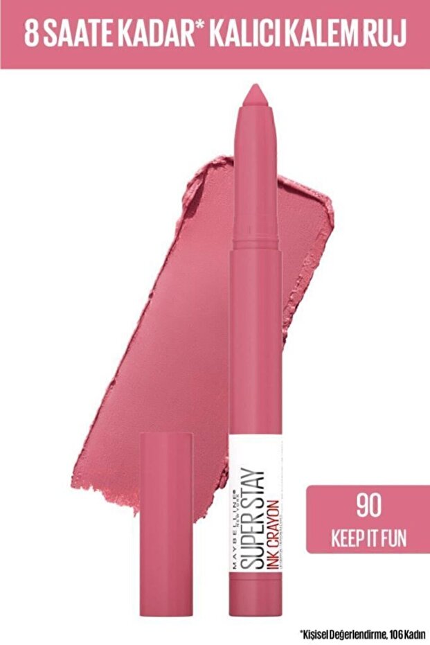 قلم تلوين حبر سوبر ستاي غير لامع أحمر الشفاه Pinks Edition 90 Keep It Fun