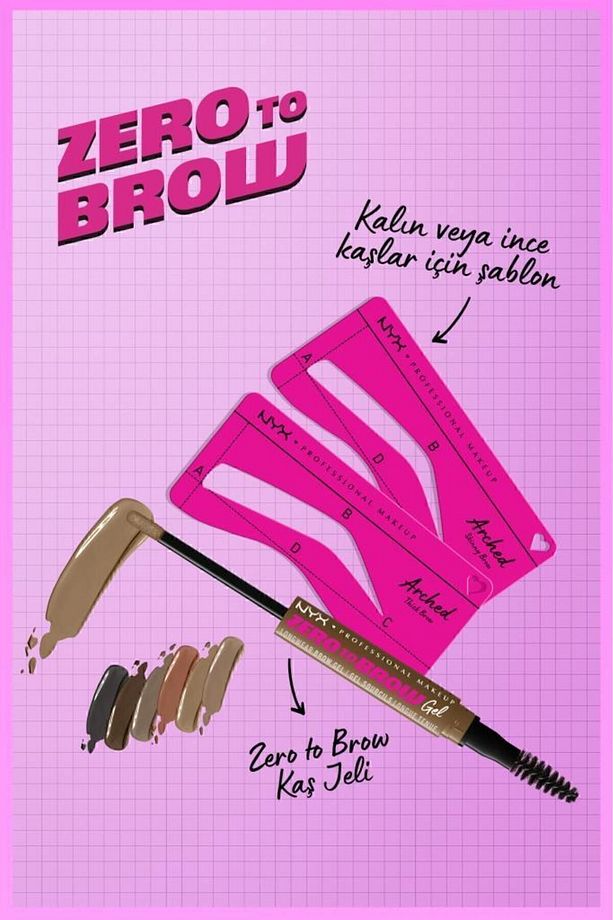 Zero to Brow Kalın Kaşlar için Kaş Şablonu - Thick Brow - 5