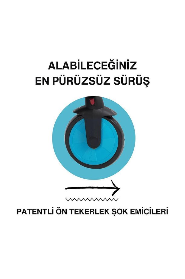 STR3 Plus 5’i 1 Arada Modüler Katlanabilir Bebek Arabası ve Üç Tekerlekli Bebek Bisikleti - Blue - 6
