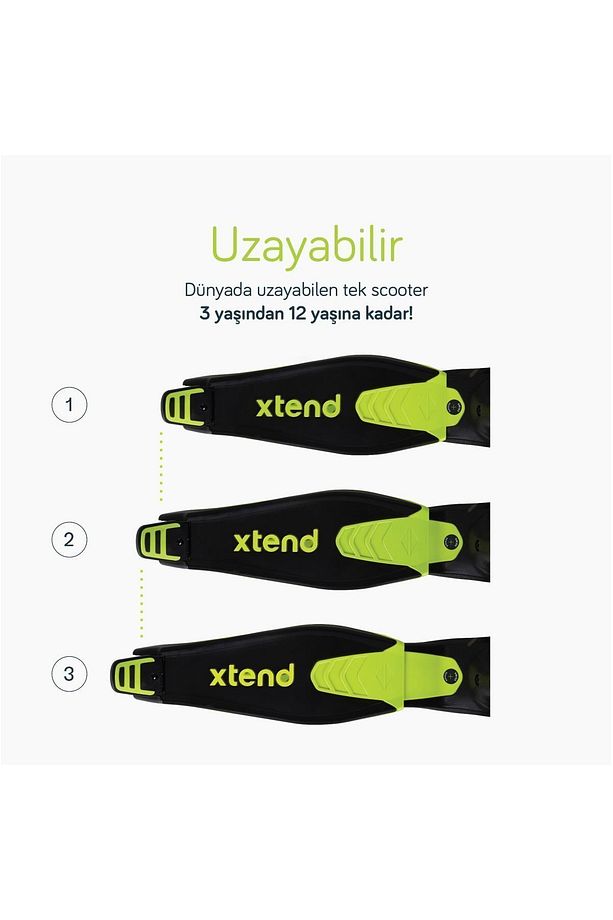 Xtend Büyüyebilen Ride On Scooter (1 - 12 Yaş) - Lime - 7
