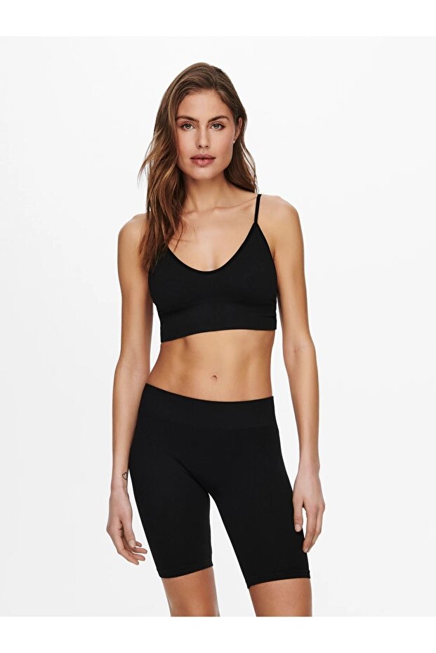 Seamless Ribbed String Strap Crop Top - 2