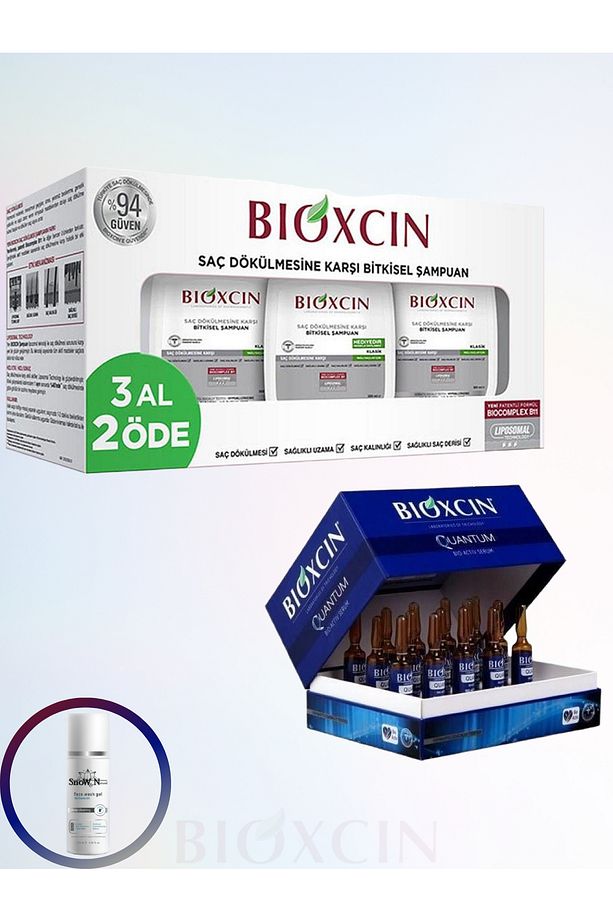 Genesis Şampuan Yağlı Saçlar 3x300ml(1ADET)&(Quantum Saç Bakım Serumu 6ml x 15) 100ML YÜZ YIKAMA JEL - 1