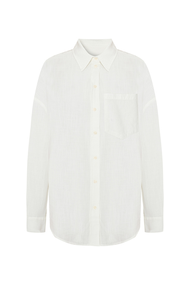 Keten Basic Gömlek Naturel - 3