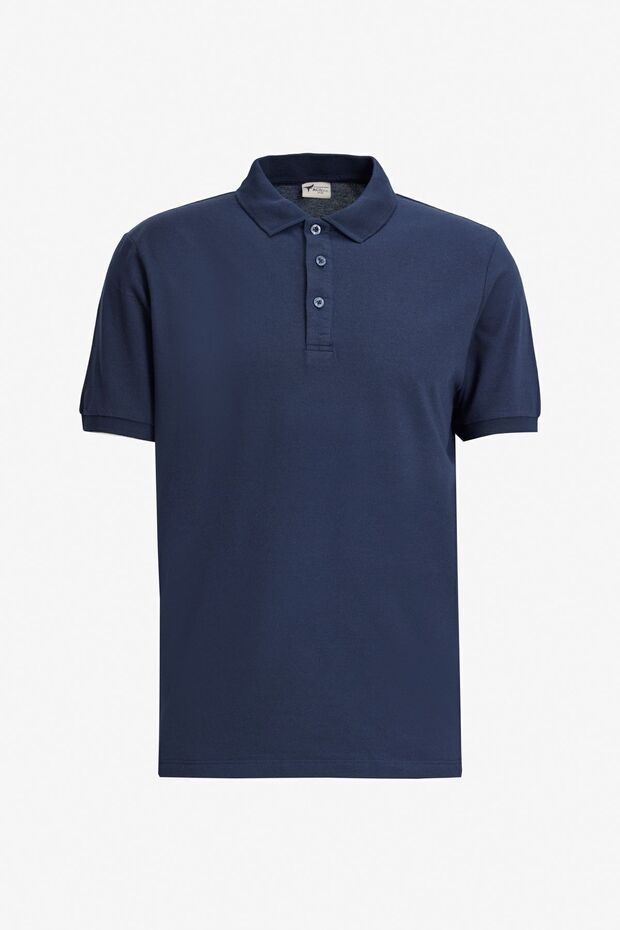 Erkek Siyah-beyaz- Lacivert 3'lü Çekmeyen Pamuklu Slim Fit Kıvrılmaz Polo Yaka Tişört - 8