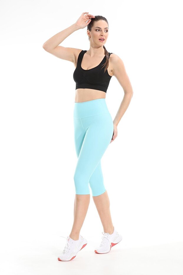 Slimming Extra High Waist Below-Knee Lycra Nylon Leggings with Push up Feature for a Flattering Fit