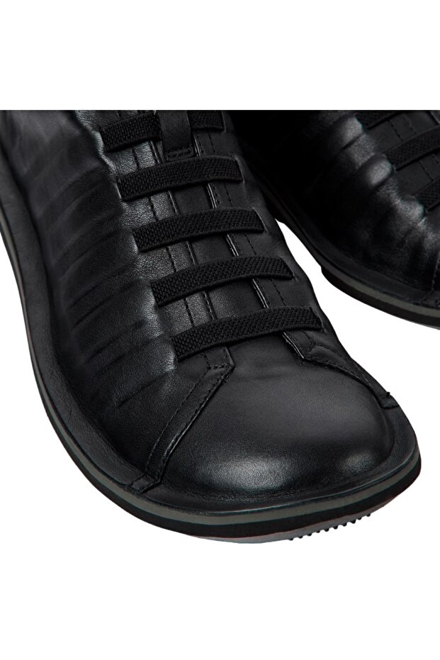 Erkek Marka Logolu Hafif Esnek Deri Üst Kısımlı Geri Dönüştürülmüş Elastik Bağcıklı Günlük Kullanıma - 2