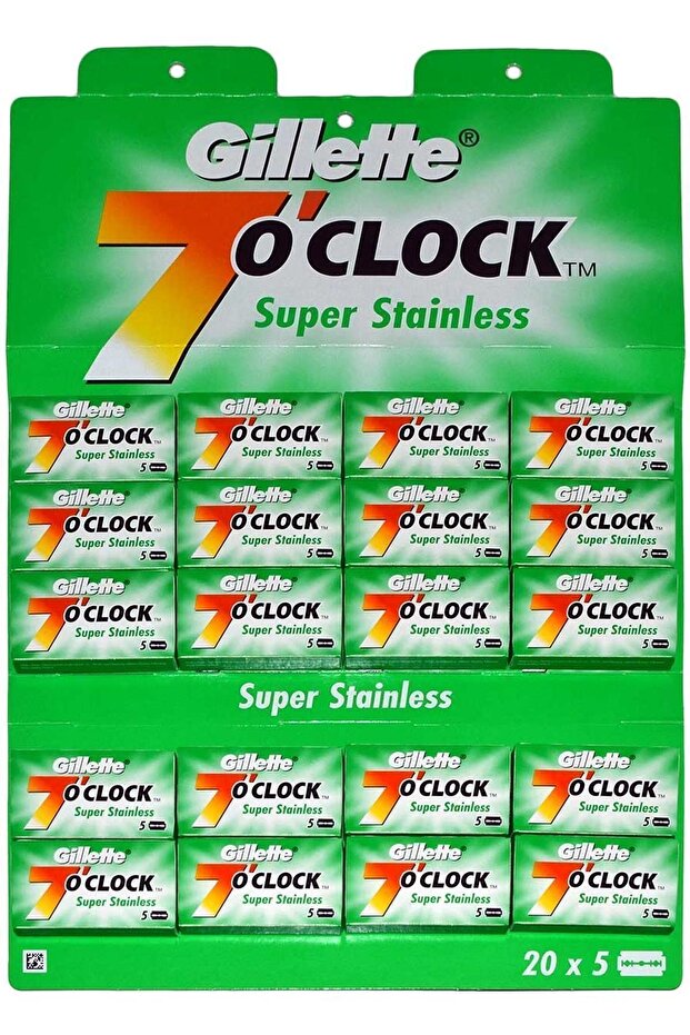 Gillette 7 O'clock Double Edge Razor - Double Edge Razor 5x20 Chart