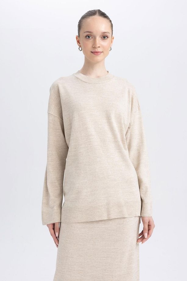 Regular Fit Bisiklet Yaka Kazak Tunik A9803ax23wn - 1