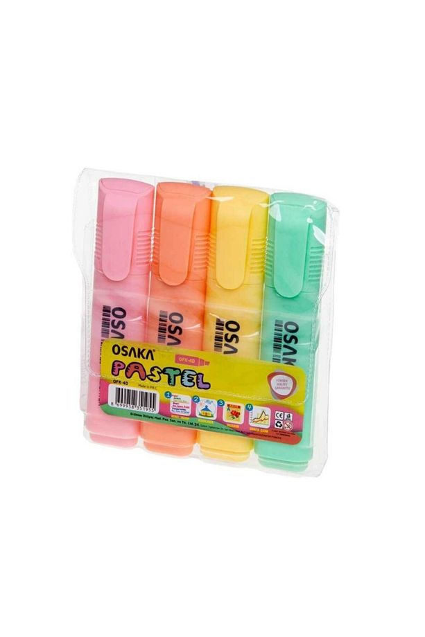 4 Renk Fosforlu Kalem Pastel Renkler - 5