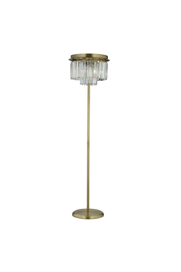 Nilüfer Yuvarlak Eskitme Kristal Taşlı Modern Lüks Tasarım Metal Lambader - 2