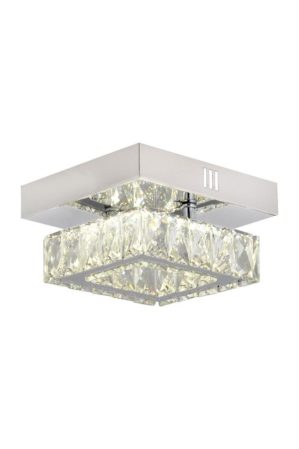 Modina Tek Katlı Krom 3 Renkli 20 Watt Ledli 3 Renkli Kristalli Taşlı Modern Tasarım Led Kristal Sa - 3