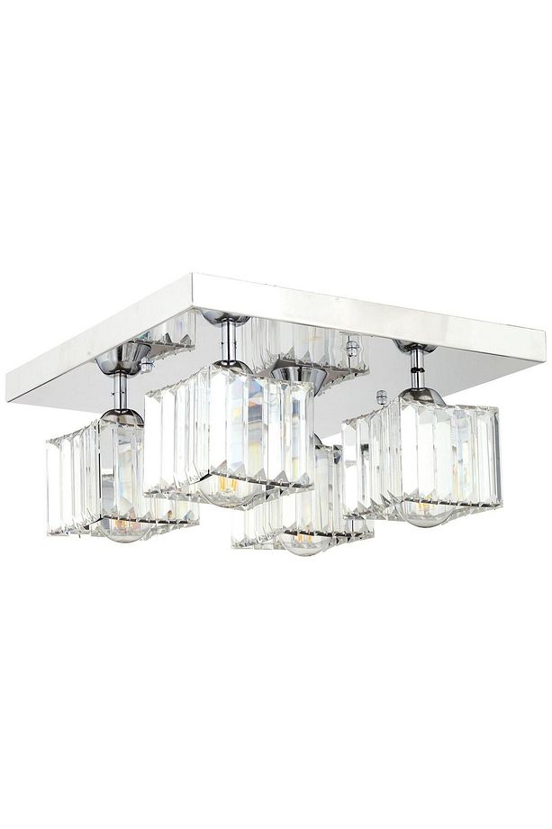 RİVİA 4 LÜ KROM KAPLAMA PLAFONYER TAŞLI SALON AVİZE - 6