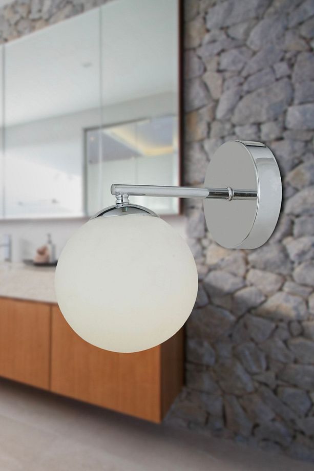 Elvin Krom Kaplama Duvar Lambası Yatak Odası-Yatak Başı-Banyo İçin Modern Aplik - 1