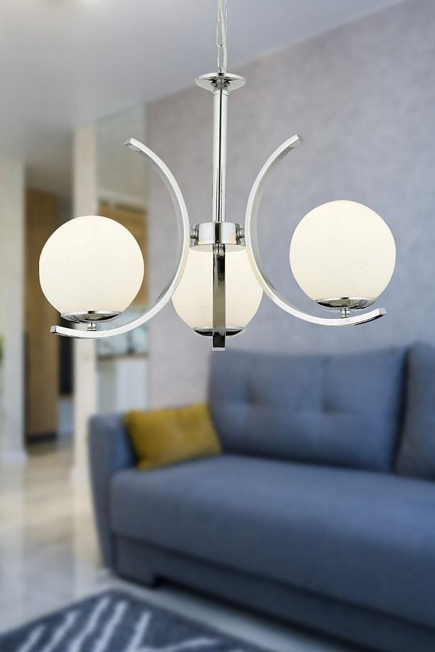 Plüton 3'Lü Krom Modern  Mutfak Salon Avize - 1