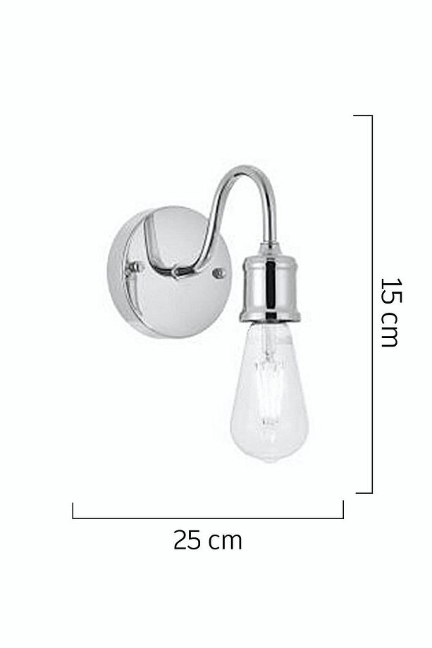 Coman Tekli Krom Duvar Lambası Yatak Odası-yatak Başı Modern Aplik - 3