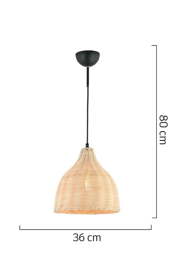 Bannan Tekli Rattan Modern Tasarım Hazeran Avize Oturma Odası Bambu Avize - 5