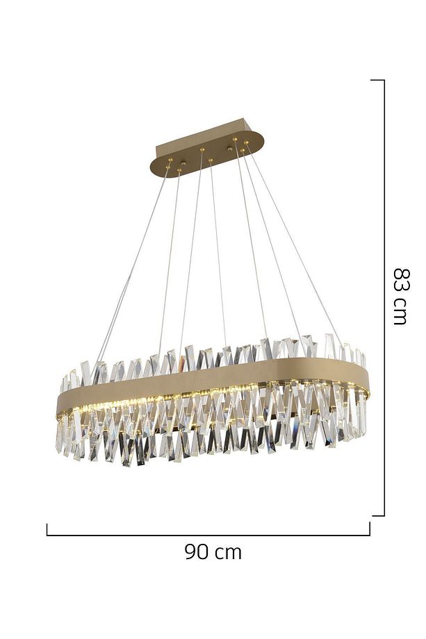 Brampton 6'lı Sıralı Eskitme 3 Renkli 100 Watt Ledli Yemek Masası Üstü, Oturma Odası, Salon Avize - 5